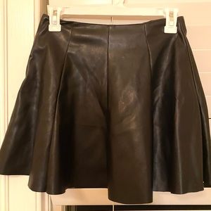 Leather fare mini skirt